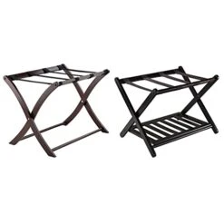 Winsome Scarlett Cappuccino Luggage Rack & 92436 Luggage Rack With Shelf