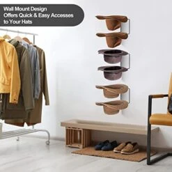 FoverOne Cowboy Hat Rack, 8 Pieces Cowboy Hat Holder Organizer, Wall Mount Hat Hangers, Steel Cowboy Hat Display Rack -Songmics Furniture Shop 41TTyqqc4UL