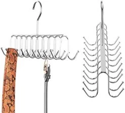 Belt Tie Rack Hanger Removable Metal Hanger With Hooks Shawls Belt Towels Holder Organizer Storage Rack Space Saving, 20 Hooks, 12 X 4 X 3 Inch (Silver, 2) 12 Belt Tie Rack Hanger Removable Metal Hanger With Hooks Shawls Belt Towels Holder Organizer Storage Rack Space Saving, 20 Hooks, 12 X 4 X 3 Inch (Silver, 2) -Songmics Furniture Shop 41TVuaHCpPL. AC