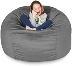Lumaland Luxurious Giant 7ft Bean Bag Chair With Microsuede Cover - Ultra Soft, Foam Filling, Washable Jumbo Bean Bag Sofa For Kids, Teenagers, Adults - Sack Chair For Dorm, Family Room - Dark Grey 25 Lumaland Luxurious Giant 7ft Bean Bag Chair With Microsuede Cover - Ultra Soft, Foam Filling, Washable Jumbo Bean Bag Sofa For Kids, Teenagers, Adults - Sack Chair For Dorm, Family Room - Dark Grey -Songmics Furniture Shop 41TWrru2v4L. AC