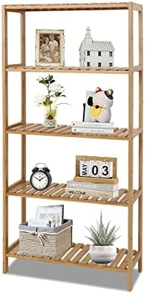 Kinbor 5-Tier Bamboo Bathroon Shelf - Bamboo Shelf Storage Shelving Rack Utility Shelf Multifunctional Bamboo Rack For Bathroom Kitchen Living Room 7 Kinbor 5-Tier Bamboo Bathroon Shelf - Bamboo Shelf Storage Shelving Rack Utility Shelf Multifunctional Bamboo Rack For Bathroom Kitchen Living Room - Image 7