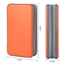 Alavisxf Xx CD Case, 96 Capacity Hard Plastic CD Holder Protective DVD Disc Storage Case Holder Portable Zipper CD DVD Organizer Storage Wallet For Car Home Travel (96 Capacity, Orange) -Songmics Furniture Shop 41ThVGrqCRL