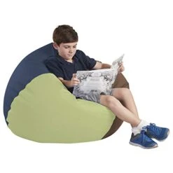 Factory Direct Partners 10478-NV SoftScape Classic 35" Junior Bean Bag Chair, Furniture For Kids, Libraries Or Home - Navy -Songmics Furniture Shop 41TlDvAQkIL