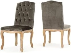 Christopher Knight Home Jolie Tufted Fabric Weathered Hardwood Dining Chairs, 2-Pcs Set, Beige -Songmics Furniture Shop 41TlregtPqL. AC