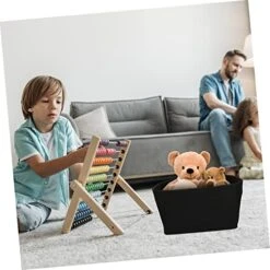 FONDOTIN Felt Storage Basket Desk Top Organizer Shelf Armoire Wardrobe Closet Kids Storage Baskets Basket Empty Foldable Felt Organizer Felt Basket Organizer Black Sundries Holder Book -Songmics Furniture Shop 41Tos2MCjUL