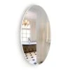 Facilehome Oval Wall Mounted Mirror Dressing Mirror Frameless,Bedroom Or Bathroom Mirror,Horizontal Or Vertical(25.1" X 14.8" X 0.79")