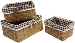 Pantry Baskets 3pcs 3 Piece Set Storage Basket Lining Magazine Linen Woven Basket Makeup Organizer 13 Pantry Baskets 3pcs 3 Piece Set Storage Basket Lining Magazine Linen Woven Basket Makeup Organizer -Songmics Furniture Shop 41TwzDX7hfL. AC