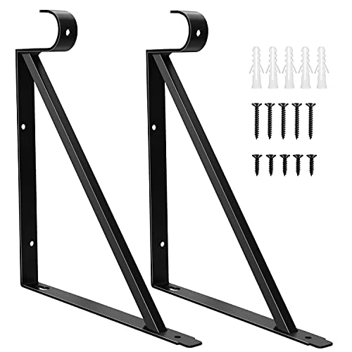 SUNGROOCloset Rod Brackets Holder Heavy Duty Support Bracket Black Closet Shelf Bracket With Rod Support Great For Both Shelf Storage And Closet Rod 2 Pack 4 Pack (2 Pack) 1 SUNGROOCloset Rod Brackets Holder Heavy Duty Support Bracket Black Closet Shelf Bracket With Rod Support Great For Both Shelf Storage And Closet Rod 2 Pack 4 Pack (2 Pack)