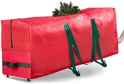 Zober Rolling Large Christmas Tree Storage Bag - Fits Artificial Disassembled Trees, Durable Handles & Wheels For Easy Carrying And Transport - Tear/Waterproof Polyethylene Plastic Duffle Bag (9 Ft., Red) 18 Zober Rolling Large Christmas Tree Storage Bag - Fits Artificial Disassembled Trees, Durable Handles & Wheels For Easy Carrying And Transport - Tear/Waterproof Polyethylene Plastic Duffle Bag (9 Ft., Red) -Songmics Furniture Shop 41TzKUzq43L. AC