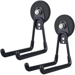 ULIBERMAGNET Magnetic Hooks, Cordless Drill Hooks Heavy Duty,Power Tool Organizer,Large Manget With Hooks For Workshop Organization,2 Pack Tool Hooks For Drill,Garden Tool(Black)
