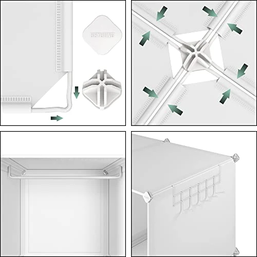 JOISCOPE Portable Closet For Hanging Clothes, Combination Armoire, Modular Cabinet For Space Saving, Ideal Storage Organizer Cube For Books, Toys, 8 Cubes 2 JOISCOPE Portable Closet For Hanging Clothes, Combination Armoire, Modular Cabinet For Space Saving, Ideal Storage Organizer Cube For Books, Toys, 8 Cubes - Image 2