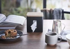 Yamazaki Home Case With Removable Wooden Lid-Tissue Or Toilet Paper Towel Rectangular Storage Holder For Kitchen Bathroom Or Bedroom | Polystone, One Size, Walnut -Songmics Furniture Shop 41U3QnilNYL