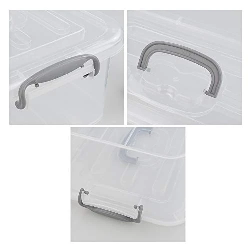 Nesmilers 2 Packs Storage Bin With Lid, 8 Liter Plastic Box Set 3 Nesmilers 2 Packs Storage Bin With Lid, 8 Liter Plastic Box Set - Image 3