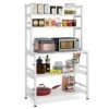 Tribesigns 5-Tier Kitchen Bakers Rack With Hutch, Industrial Microwave Oven Stand, Free Standing Kitchen Utility Cart Storage Shelf Organizer (White)