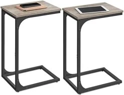 VASAGLE C-Shaped End Table, Small Side Table For Couch, Sofa Table With Metal Frame For Living Room, Bedroom, Bedside, Rustic Brown And Black 15 VASAGLE C-Shaped End Table, Small Side Table For Couch, Sofa Table With Metal Frame For Living Room, Bedroom, Bedside, Rustic Brown And Black -Songmics Furniture Shop 41UDED4OmL. AC