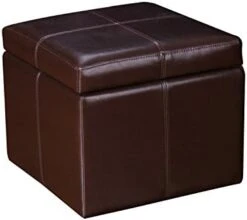 Decent Home Leather Storage Ottoman Foot Rest Stool With Nailhead Trim (Dark Brown) -Songmics Furniture Shop 41UF0X3O4qL. AC