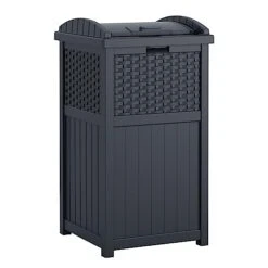 Suncast 33 Gallon Hideaway Trash Can For Patio - Resin Outdoor Trash With Lid - Use In Backyard, Deck, Or Patio - Dark Taupe 19 Suncast 33 Gallon Hideaway Trash Can For Patio - Resin Outdoor Trash With Lid - Use In Backyard, Deck, Or Patio - Dark Taupe -Songmics Furniture Shop 41UFhUPCHNL