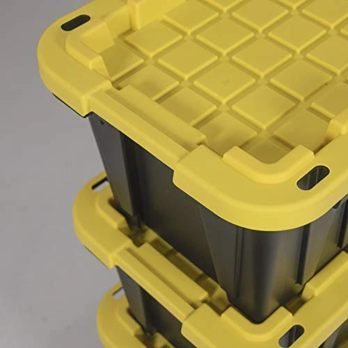 CX Original BLACK & YELLOW 12-Gallon Storage Containers With Lids, Stackable (4 Pack) 2 CX Original BLACK & YELLOW 12-Gallon Storage Containers With Lids, Stackable (4 Pack) - Image 2