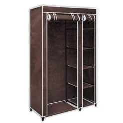 VidaXL 43" Portable Closet Wardrobe Clothes Rack Storage Organizer Shelf Brown