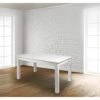 EMMA + OLIVER 60" X 38" Rectangular Antique Rustic White Solid Pine Farm Dining Table
