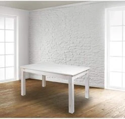 EMMA + OLIVER 60" X 38" Rectangular Antique Rustic White Solid Pine Farm Dining Table -Songmics Furniture Shop 41UOm9VdgBL. AC