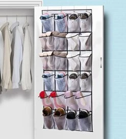 KIMBORA 2 Pack Over The Door Shoe Organizer 24 Large Mesh Pockets Hanging Shoe Holder Rack For Closet (white) 9 KIMBORA 2 Pack Over The Door Shoe Organizer 24 Large Mesh Pockets Hanging Shoe Holder Rack For Closet (white) -Songmics Furniture Shop 41URlRofPsL