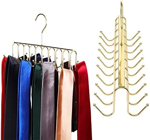 Belt Tie Rack Hanger Removable Metal Hanger With Hooks Shawls Belt Towels Holder Organizer Storage Rack Space Saving, 20 Hooks, 12 X 4 X 3 Inch (Silver, 2) 4 Belt Tie Rack Hanger Removable Metal Hanger With Hooks Shawls Belt Towels Holder Organizer Storage Rack Space Saving, 20 Hooks, 12 X 4 X 3 Inch (Silver, 2) - Image 4