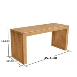 APRTAT Bamboo Dining Bench,Indoor Storage Bench Wood | Kitchen & Living Room Furniture-35.43L X 12.99W X 16.93H In -Songmics Furniture Shop 41UaZi0BmsL