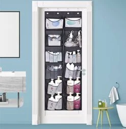 KIMBORA Boots Hanging Shoe Organizer For Closet 12 Extra Large Mesh Pockets Over The Door Shoe Rack For Men Shoes Size 16, Black -Songmics Furniture Shop 41UbFxs5puL