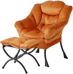 Welnow Lazy Chair With Ottoman, Modern Lounge Accent Chair With Armrests And A Side Pocket, Leisure Upholstered Sofa Chair Set, Reading Chair With Footrest For Small Space, Corner Chair, Dark Grey -Songmics Furniture Shop 41UbXzXFIgL. AC