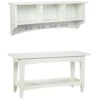 Alaterre Shaker Cottage Bench And Coat Hook Set, Ivory