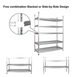 Amazon Basics Heavy Duty Storage Shelving Unit, Double Post, 5 Shelf, High-Grade Aluminum, Silver, 60 X 24 X 78 Inch -Songmics Furniture Shop 41Uh1vpel1L