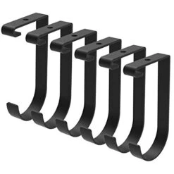 Qualward Add-On Storage Hook Accessory For Ceiling Rack And Wall Shelving,Flat Hook, 6 Pack