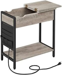 VASAGLE Side Table With Storage, End Table With USB Ports And Outlets, Nightstand With Charging Station, Fabric Bags, For Living Room, Bedroom, Rustic Brown And Black ULET310B01V1 -Songmics Furniture Shop 41Un0t v22L. AC