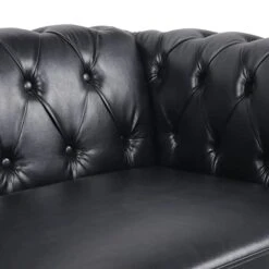 Chesterfield Loveseat, Modern Leather Sofa Tufted Couch 2 Seater With Rolled Arms And Nailhead For Living Room, Bedroom, Office, Apartment (Black) -Songmics Furniture Shop 41Un5NoMv8L