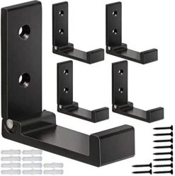 Folding Coat Hooks, 5Pcs Wall Hooks For Hanging Coat Towel Hooks Hardware Heavy Duty Aluminum Alloy Headphone Holder Hooks No Rust Wall Mounted With Screws For Hat, Bags, Fitness Equipment (Black) 11 Folding Coat Hooks, 5Pcs Wall Hooks For Hanging Coat Towel Hooks Hardware Heavy Duty Aluminum Alloy Headphone Holder Hooks No Rust Wall Mounted With Screws For Hat, Bags, Fitness Equipment (Black) -Songmics Furniture Shop 41Uq1G0Y XL. AC