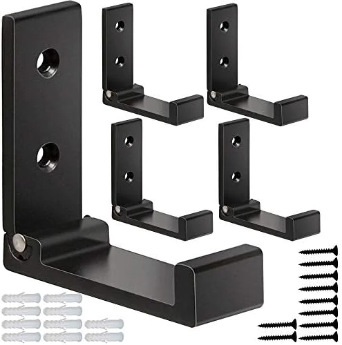 Folding Coat Hooks, 5Pcs Wall Hooks For Hanging Coat Towel Hooks Hardware Heavy Duty Aluminum Alloy Headphone Holder Hooks No Rust Wall Mounted With Screws For Hat, Bags, Fitness Equipment (Black) 5 Folding Coat Hooks, 5Pcs Wall Hooks For Hanging Coat Towel Hooks Hardware Heavy Duty Aluminum Alloy Headphone Holder Hooks No Rust Wall Mounted With Screws For Hat, Bags, Fitness Equipment (Black) - Image 5