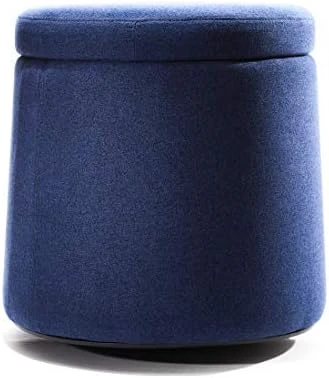 Seville Classics Cushioned Fabric Ottoman Hidden Storage Chest Footrest Chair, Padded Seat For Bedroom, Dorm, Loft, Living Room, Entryway, Hallway, Midnight Blue, 31.5" Bench 6 Seville Classics Cushioned Fabric Ottoman Hidden Storage Chest Footrest Chair, Padded Seat For Bedroom, Dorm, Loft, Living Room, Entryway, Hallway, Midnight Blue, 31.5" Bench - Image 6