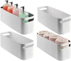 MDesign Deep Plastic Bathroom Bin With Handles, Storage Organizer For Vanity Countertop, Hold Soap, Body Wash, Shampoo, Lotion, Conditioner, Hand Towels - 10" Long, Aura Collection, 4 Pack, Light Pink 24 MDesign Deep Plastic Bathroom Bin With Handles, Storage Organizer For Vanity Countertop, Hold Soap, Body Wash, Shampoo, Lotion, Conditioner, Hand Towels - 10" Long, Aura Collection, 4 Pack, Light Pink -Songmics Furniture Shop 41Usc7g2 LL. AC 1