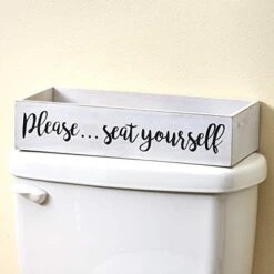 Toilet Tank Topper Tray - Please Seat Yourself - Novelty Bathroom Décor -Songmics Furniture Shop 41Uvicg9FuL