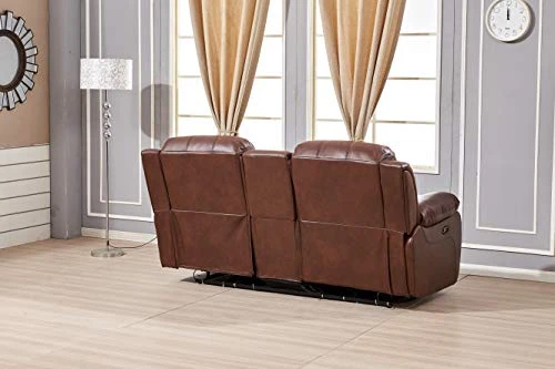 Betsy Furniture Power Reclining Bonded Leather Living Room Set (Brown, Loveseat) 1 Betsy Furniture Power Reclining Bonded Leather Living Room Set (Brown, Loveseat)