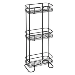 IDesign Steel Bathroom Caddy Organizer With Three Wire Basket Shelves, The Neo Collection - 6.3" X 9.8" X 26.1", Matte Black -Songmics Furniture Shop 41V6XGpBxGL