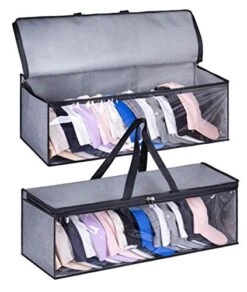 KIMBORA 2 PCS Wide Hat Storage For Baseball Caps Organizer With 2 Sturdy Handles Hat Racks Holder Grey Capbox Stackable For Home Travel