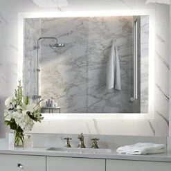 KAASUN 40" X 28" Inch LED Bathroom Wall-Mounted Backlit Vanity Mirror High Lumen Anti-Fog Waterproof Horizontal Installation With Touch Switch 8 KAASUN 40" X 28" Inch LED Bathroom Wall-Mounted Backlit Vanity Mirror High Lumen Anti-Fog Waterproof Horizontal Installation With Touch Switch -Songmics Furniture Shop 41VBtPTrUcL