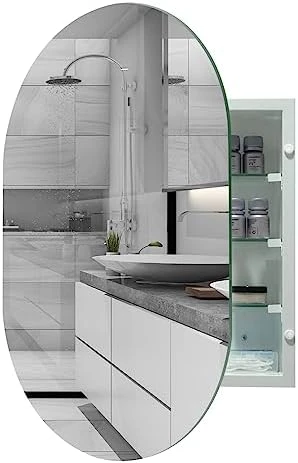 HESONTH FOMAYKO Bathroom Medicine Cabinet, Rectangular Beveled Frameless Mirror Cabinet,16×26 Inch Wall Mounted Cabinet For Bathroom Toilet Kitchen,Recess Or Surface Mount Installation 15 HESONTH FOMAYKO Bathroom Medicine Cabinet, Rectangular Beveled Frameless Mirror Cabinet,16×26 Inch Wall Mounted Cabinet For Bathroom Toilet Kitchen,Recess Or Surface Mount Installation - Image 15