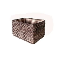 ZHYLing Handmade Basket Basket Fabric Laundry Bag Storage Bag Snacks Books Sundries Container Household Goods Storage Box Rattan Rattan Storage Rattan (Color : Multi)