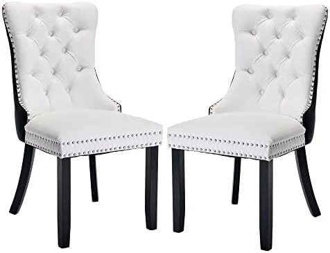 Set Of 2 Dining Chairs Modern For Dining Room Kitchen Accent Side Chair Velvet Button Tufted Padded Cushion Seat And Back (Sapphire Blue) 10 Set Of 2 Dining Chairs Modern For Dining Room Kitchen Accent Side Chair Velvet Button Tufted Padded Cushion Seat And Back (Sapphire Blue) - Image 10