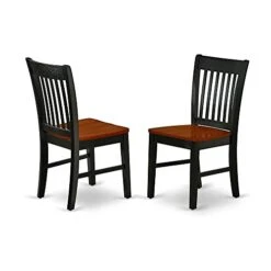 East West Furniture Dinner ANT-BLK-TP Wooden Dining Table With Cherry Round Tabletop And 36 X 29.5-Black Finish, 36-Inch & NFC-BCH-W Dining Chairs, Set Of 2 -Songmics Furniture Shop 41VJhPvQocL