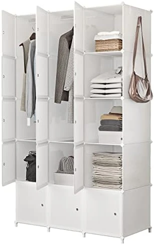 JOISCOPE Portable Closet For Hanging Clothes, Combination Armoire, Modular Cabinet For Space Saving, Ideal Storage Organizer Cube For Books, Toys, 8 Cubes 5 JOISCOPE Portable Closet For Hanging Clothes, Combination Armoire, Modular Cabinet For Space Saving, Ideal Storage Organizer Cube For Books, Toys, 8 Cubes - Image 5