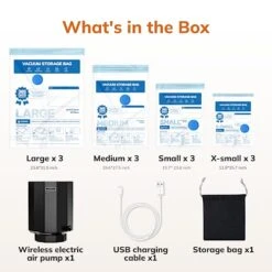 Vacuum Storage Bag Set With Cordless Electric Air Pump, 12 Pack-(3x Large, 3x Medium, 3x Small, 3x X-Small) Double Zip Seal Space Saver Bag, Vacuum Sealer Bags For Travel And Outdoor Storage -Songmics Furniture Shop 41VQjgjUyfL